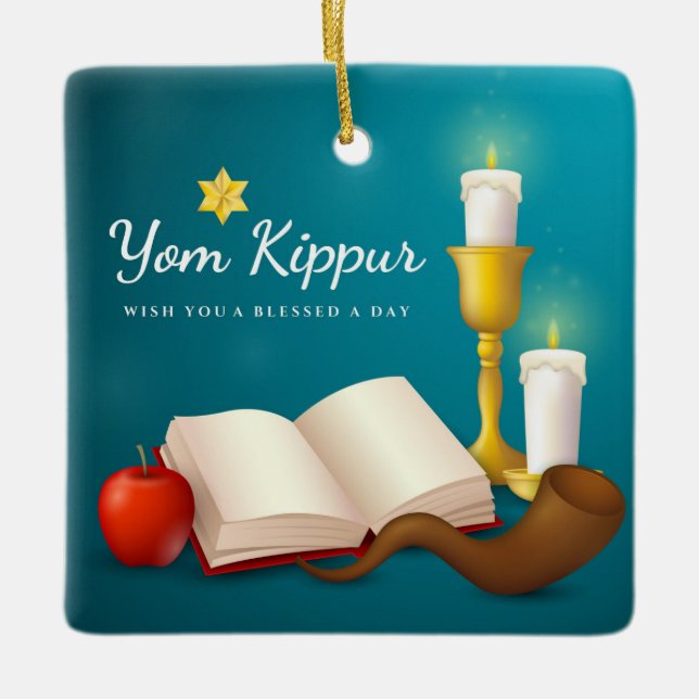 Yom Kippur Ceramic Ornament (Front)