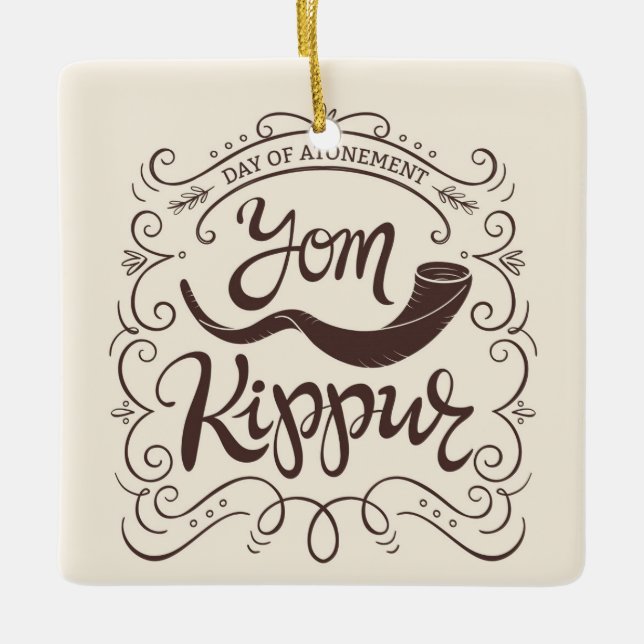 Yom Kippur Ceramic Ornament (Front)