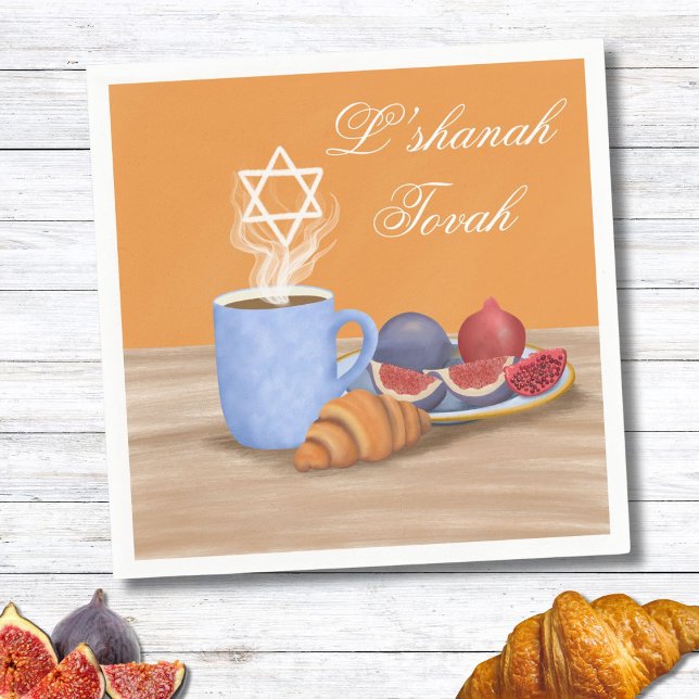 Yom Kippur L’shanah Tovah,  Coffee, Pomegranates  Napkins (Creator Uploaded)