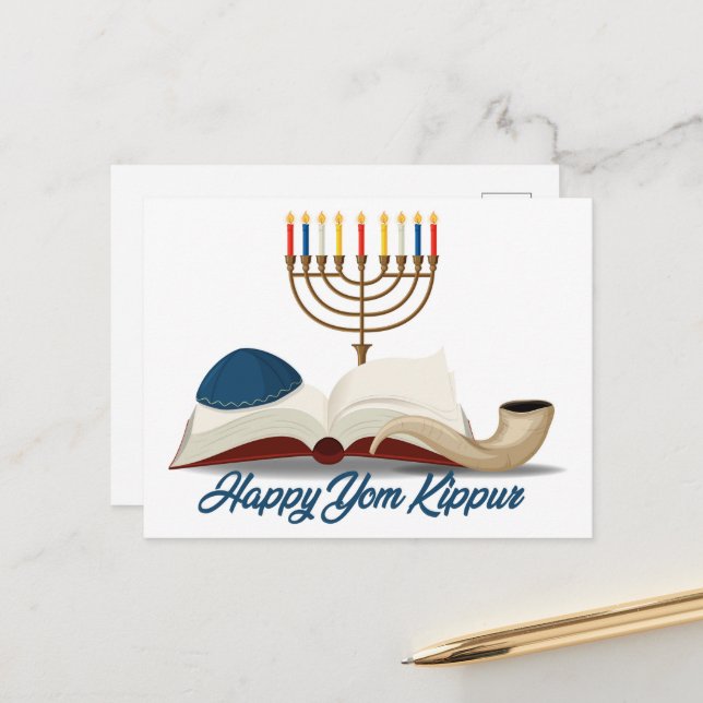 Yom Kippur Postcard (Front/Back In Situ)