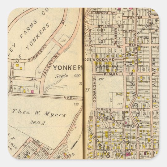 Yonkers, New York 17 Square Sticker