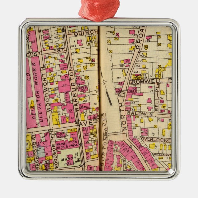 Yonkers, New York 4 Metal Ornament (Front)