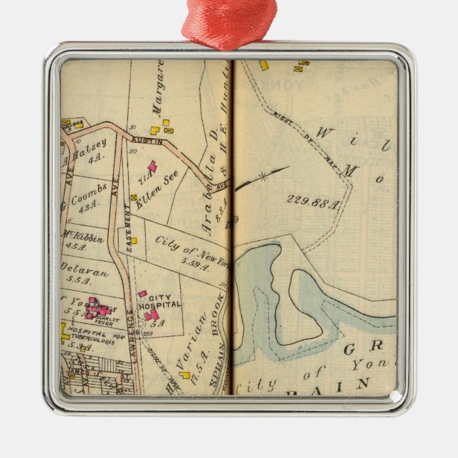 Yonkers, New York 9 Metal Ornament (Front)