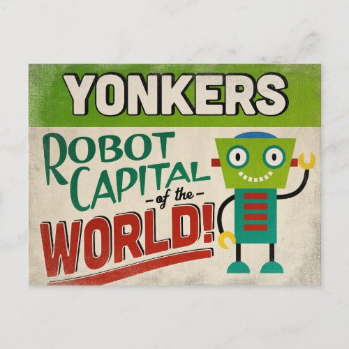 Yonkers New York Robot _ Funny Vintage Postcard
