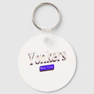 Yonkers New York Text Base Keychain
