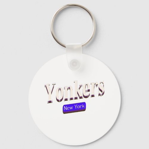 Yonkers New York Text Base   Keychain