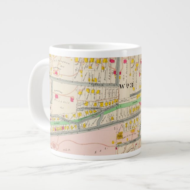 Yonkers NY Map Giant Coffee Mug (Front Left)