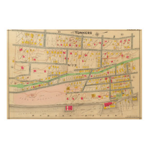 Yonkers NY Map Wood Wall Art