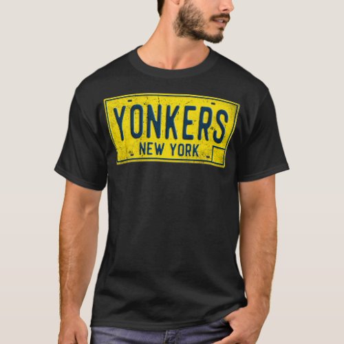 Yonkers NY Old New York License Plate Distressed G T_Shirt