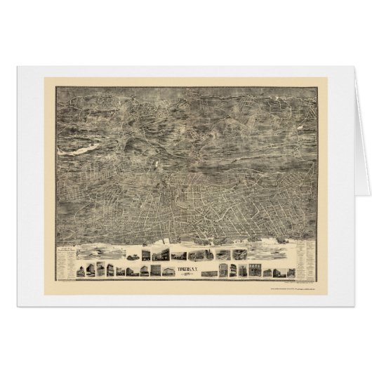 Yonkers, NY Panoramic Map - 1899 Cards (Front Horizontal)