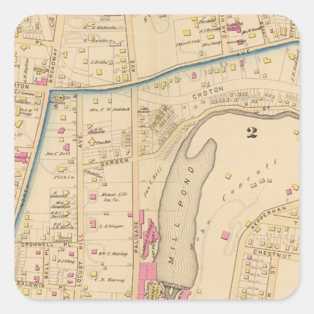 Yonkers wards 2-3, New York Square Sticker (Front)