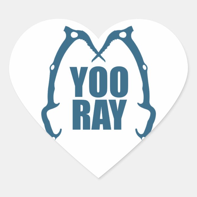 Yoo Ray (Ouray) Ice Climbing Heart Sticker (Front)