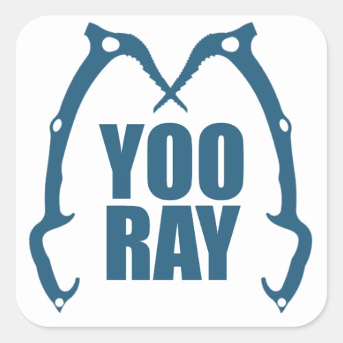 Yoo Ray Ouray Ice Climbing Square Sticker