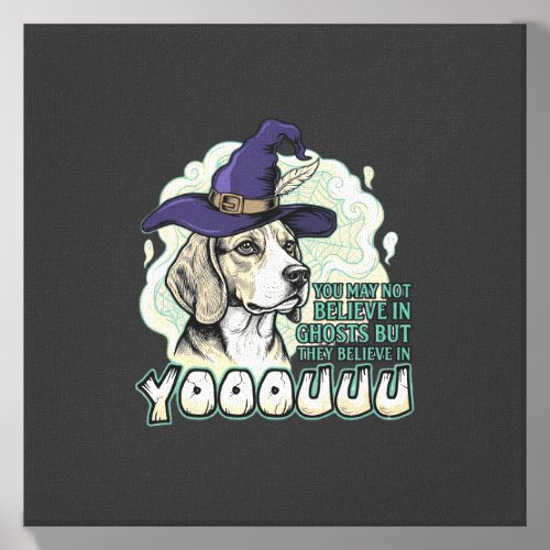 Yooouuu Ghosts Beagle Dog Purple Witch Hat Hallowe Canvas Photo Tile