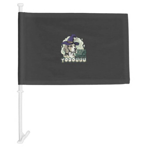 Yooouuu Ghosts Beagle Dog Purple Witch Hat Hallowe Car Flag