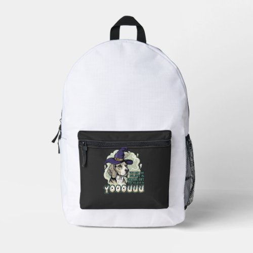 Yooouuu Ghosts Beagle Dog Purple Witch Hat Hallowe Printed Backpack