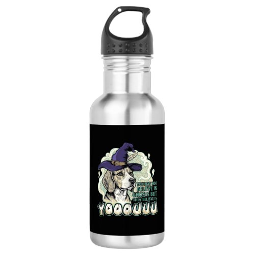 Yooouuu Ghosts Beagle Dog Purple Witch Hat Hallowe Stainless Steel Water Bottle