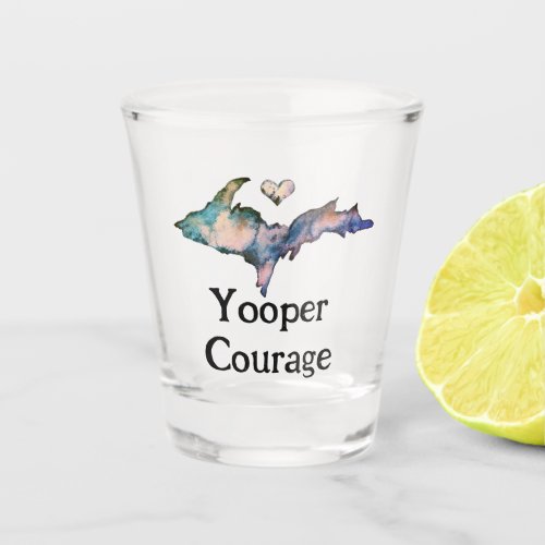 Yooper Courage UP Watercolor Shot Glass