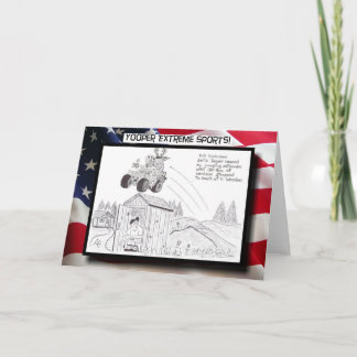 Yooper Extreme Sports! Outhouse Jump Greeting Card