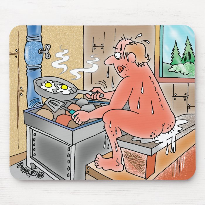 YOOPER FRIES EGGS IN SAUNA MOUSE PADS