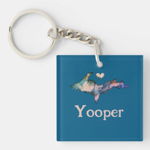 Yooper UP Watercolor Acrylic Keychain