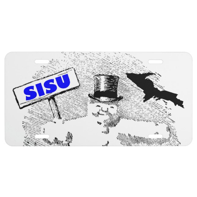 Yooper Upper Peninsula Michigan SISU Finn Finnish License Plate (Front)