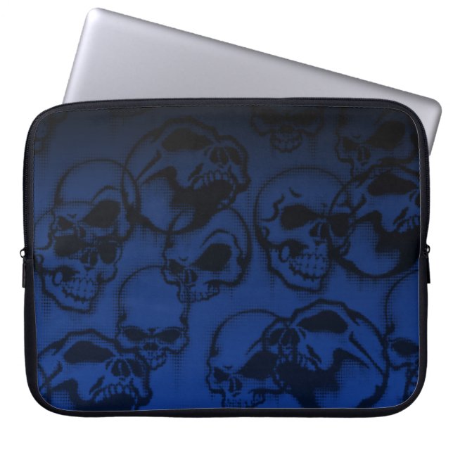 Yorick's Skull Creepy Abstract Laptop Sleeve (Front)