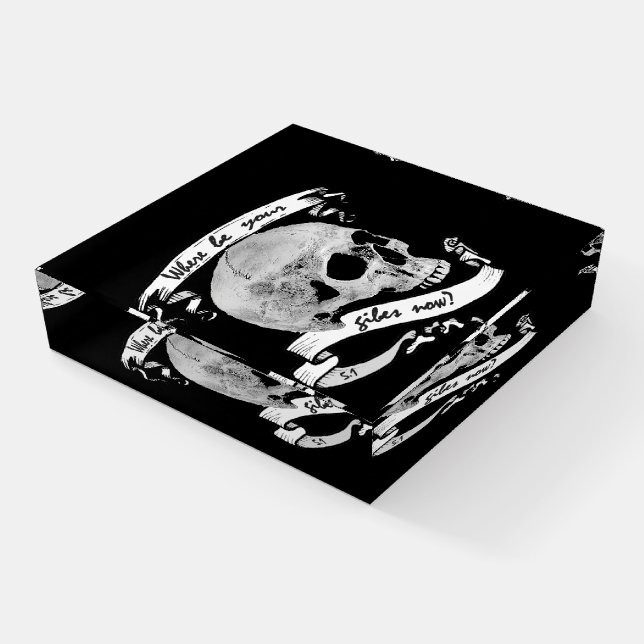 Yorick's Skull Paperweight (Angled)