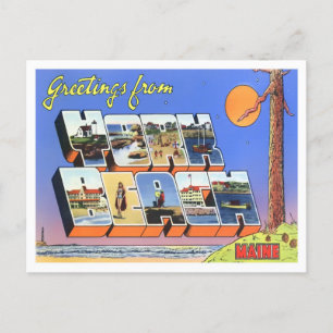 York Beach, Maine Vintage Big Letters Postcard