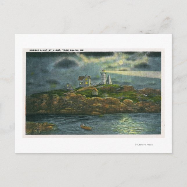 York Beach View of the Nubble Lighthouse at Postcard (Front)