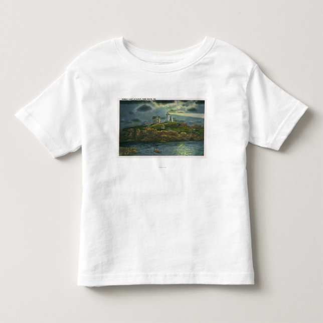 York Beach View of the Nubble Lighthouse at Toddler T-shirt (Front)