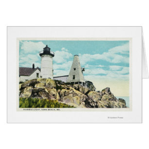 York Beach View of the Nubble Lighthouse Cards