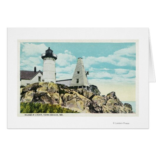 York Beach View of the Nubble Lighthouse Cards (Front Horizontal)