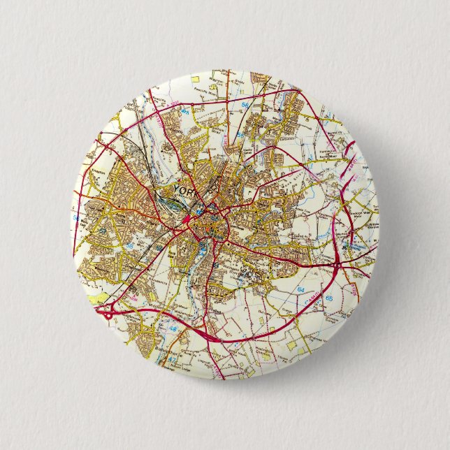 York City Old Map Button Badge (Front)