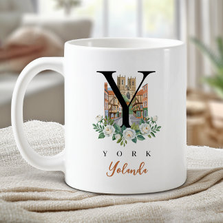 York England Monogram Letter Y Personalized Gift Coffee Mug