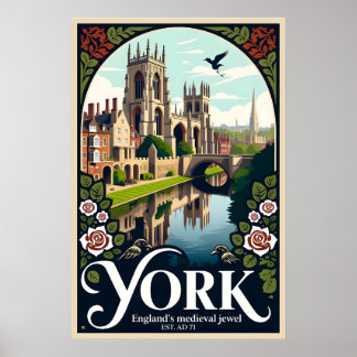 York England Retro Travel Poster Art
