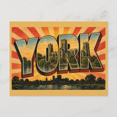 York England Vintage Travel Art Postcard