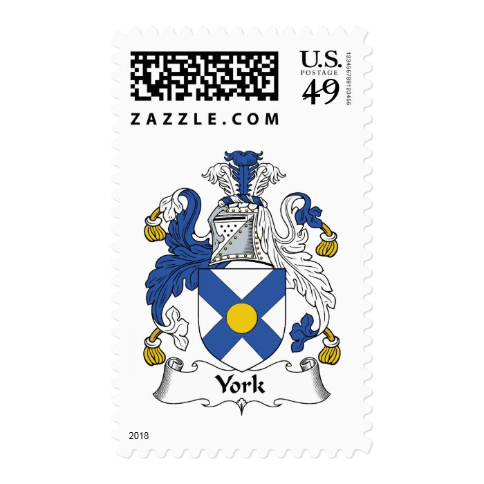 York Family Crest Postage Stamps