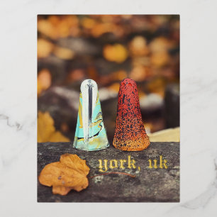 York Ghosts UK Foil Postcard Halloween Spooky