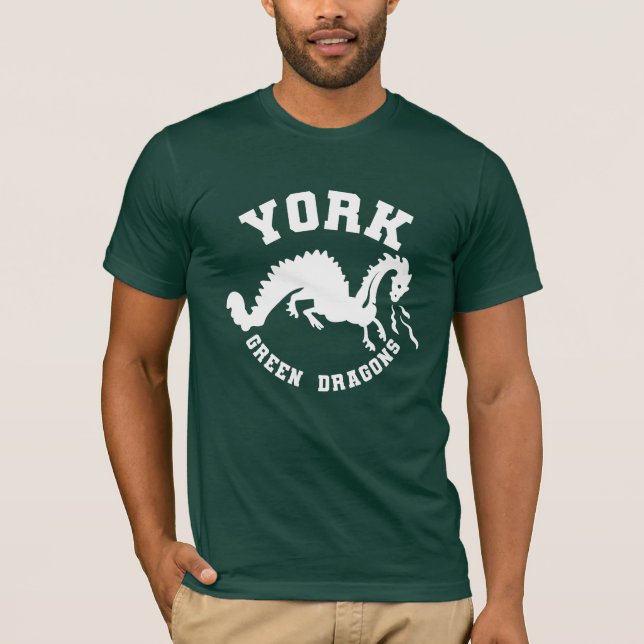 York Green Dragons Men's Bella+Canvas - Green T-Shirt (Front)