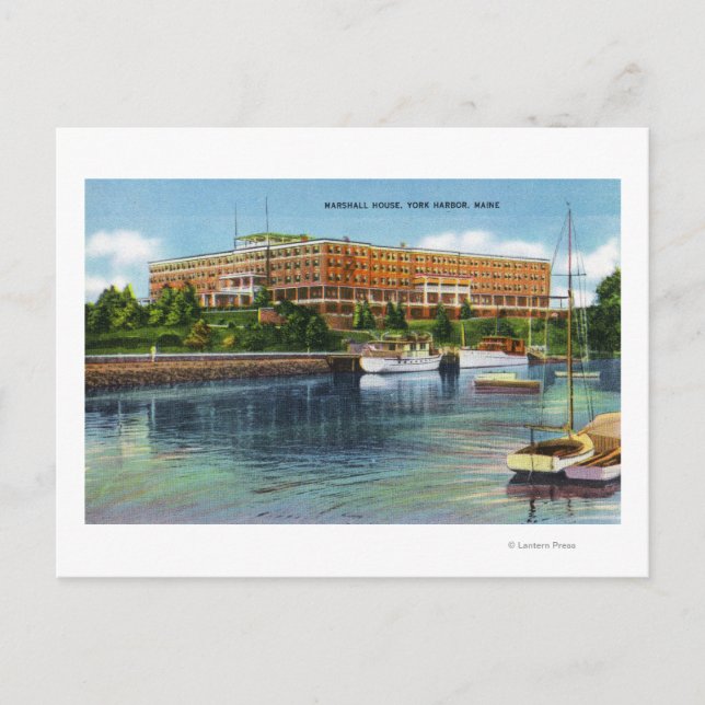 York Harbor View of the Marshall House Postcard (Front)