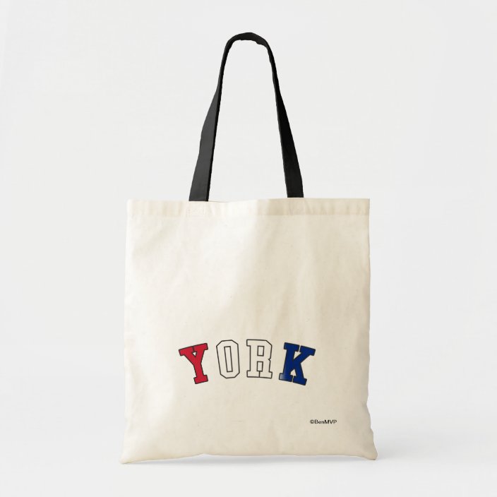York in United Kingdom National Flag Colors Canvas Bag