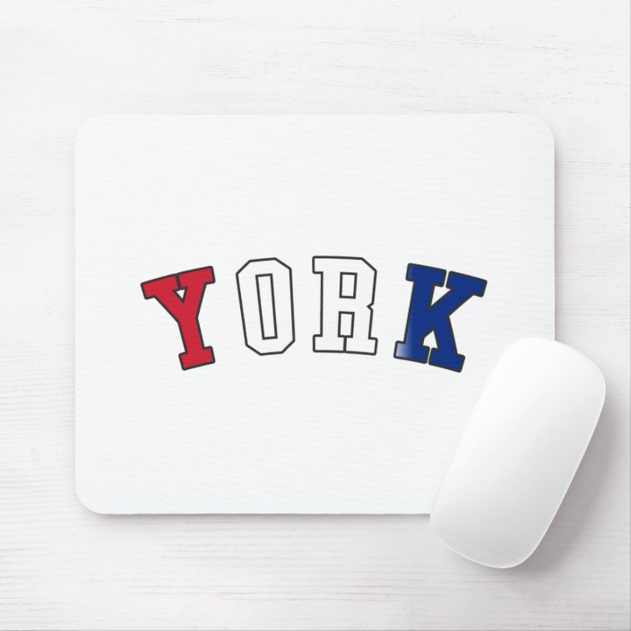 York in United Kingdom National Flag Colors Mouse Pad