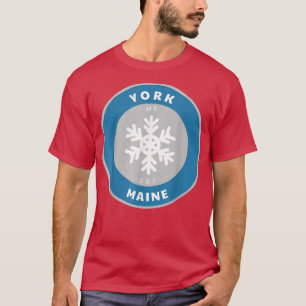 York Maine ME Winter Snow Snowflake Badge Souvenir T-Shirt