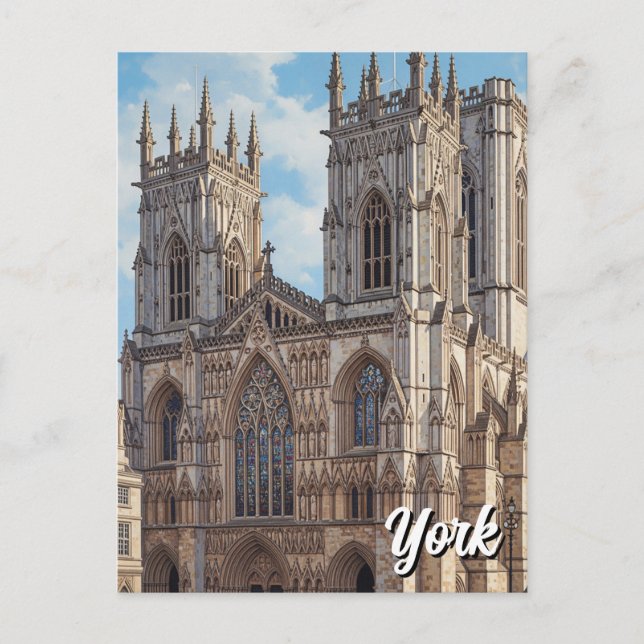 York Minster England Travel Postcard (Front)