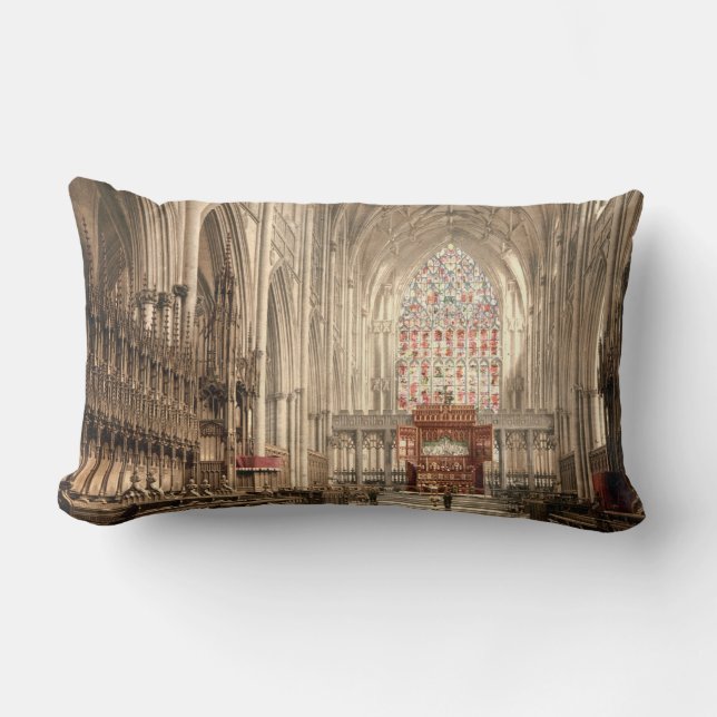 York Minster, York, Yorkshire, England Lumbar Pillow (Front)