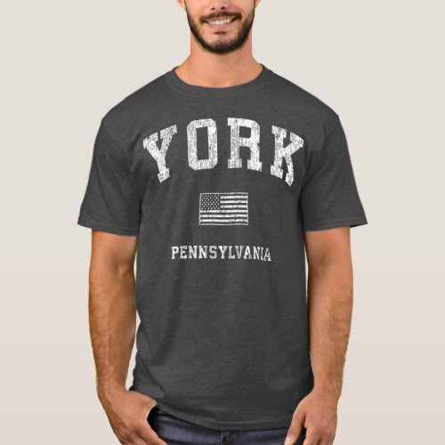 York Pennsylvania PA  Vintage American Flag T_Shirt
