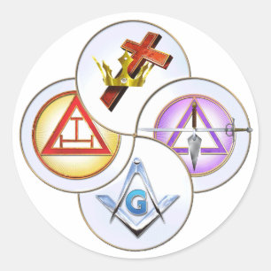 York Rite Digital Pinwheel Classic Round Sticker