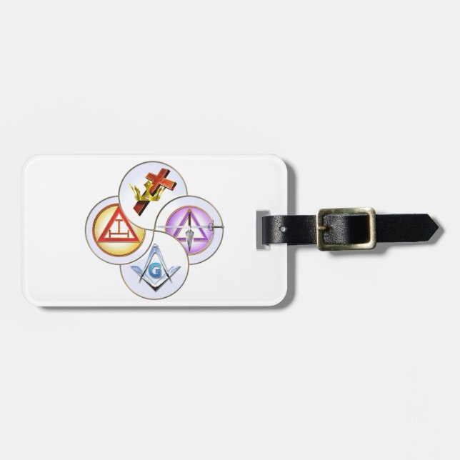 York Rite Digital Pinwheel Luggage Tag (Front Horizontal)