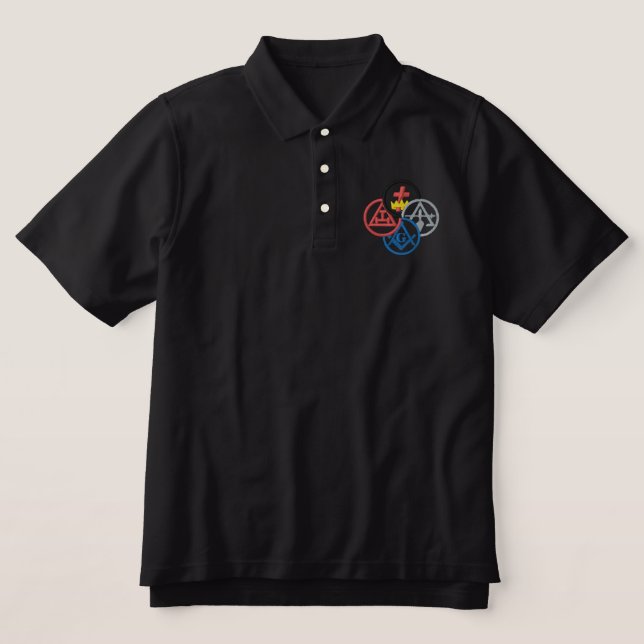 York Rite Masonic Bodies Embroidered Polo Shirt (Design Front)
